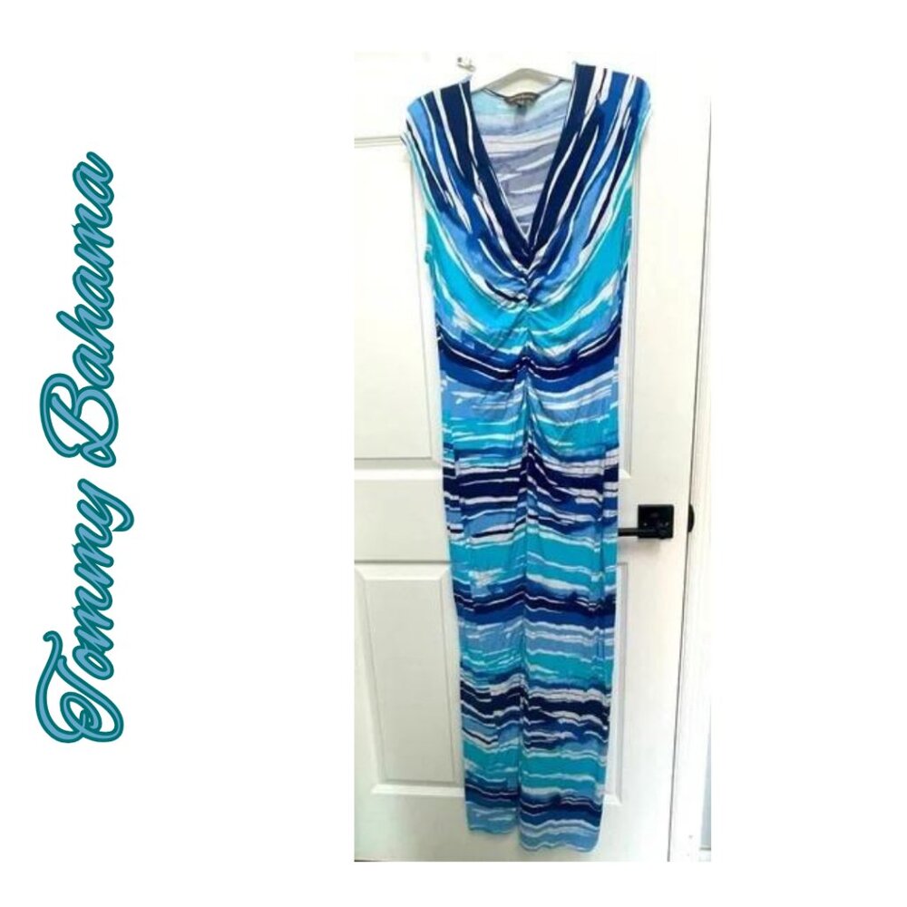 Tommy Bahama Blue and White Maxi Dress
